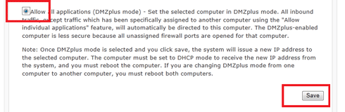 A screenshot showing the allow port traffic screen.