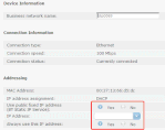 Hub Manager addressing fixed IP address screen