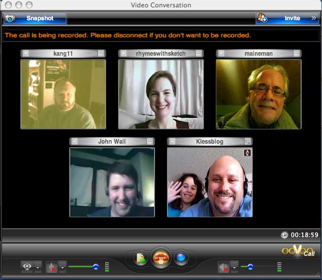 Six-way video conference.